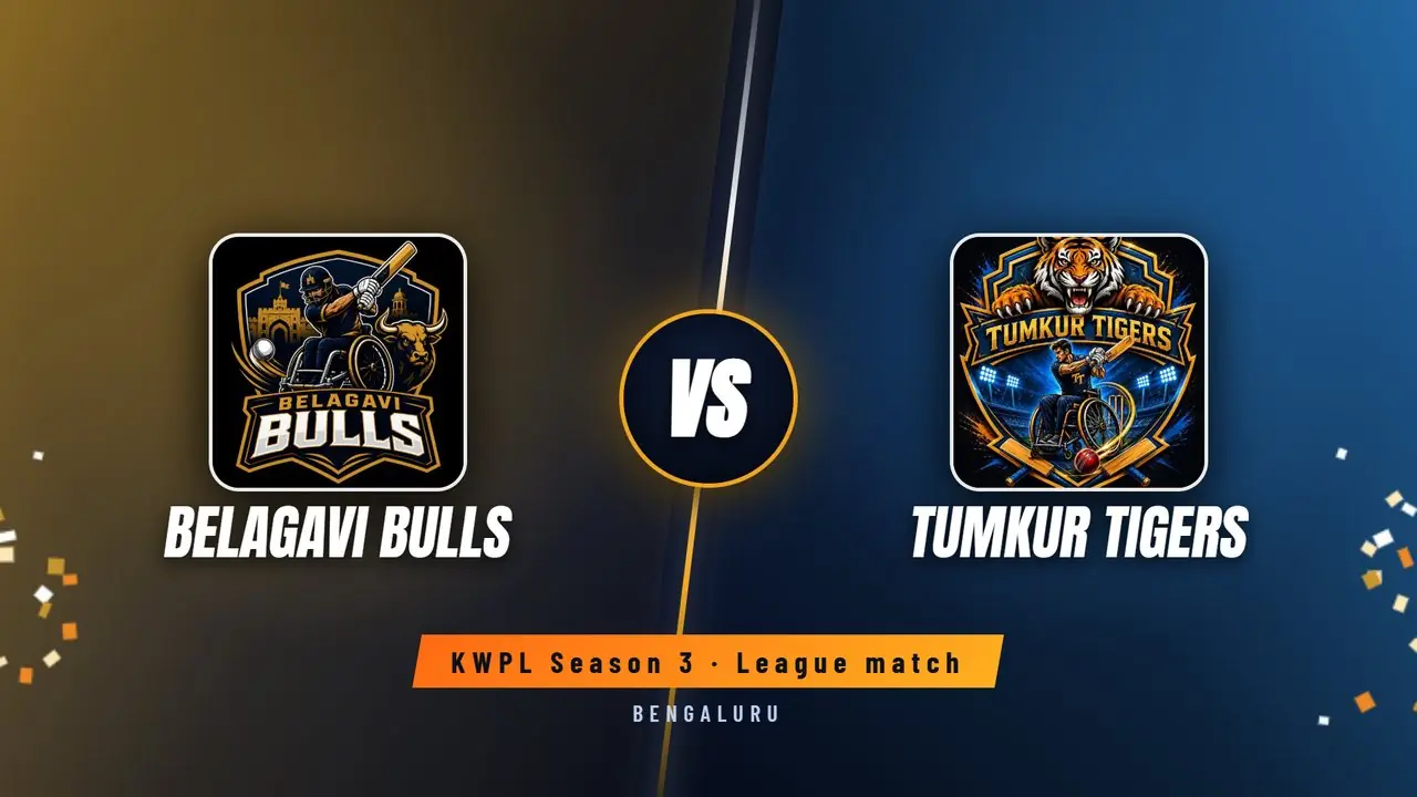 KWPL 3 team screen: Belagavi Bulls versus Tumkur Tigers